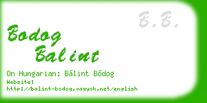 bodog balint business card